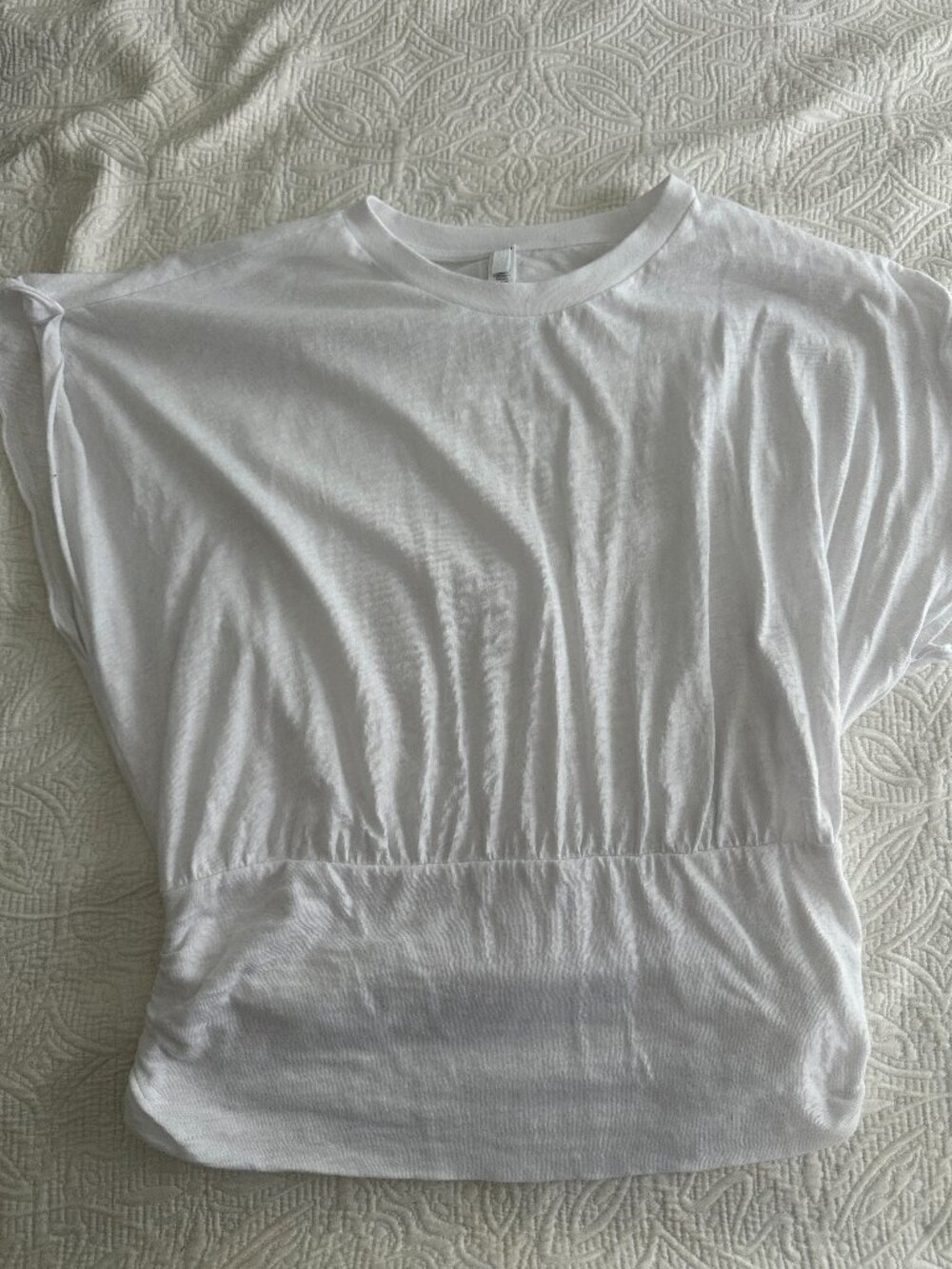 SKIMS WORN IN JERSEY RUCHED TEE - White